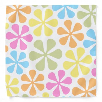 Abstract Flowers Bright Color Mix Bandana by NataliePaskellDesign at Zazzle