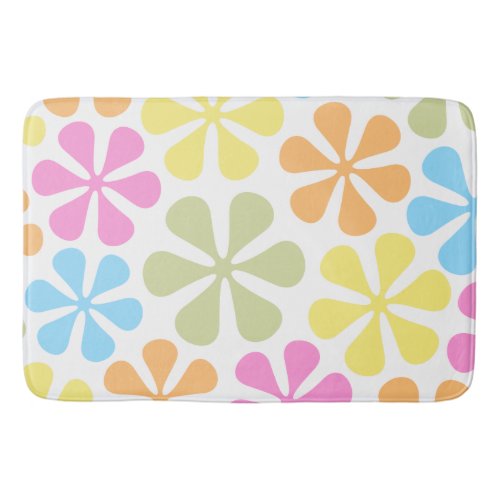 Abstract Flowers Bright Color Mix Bathroom Mat