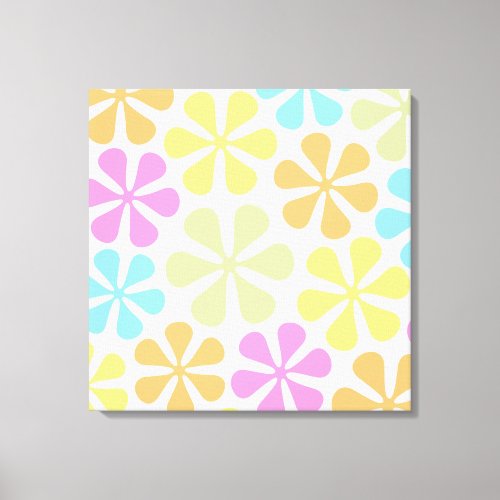 Abstract Flowers Bright Color Mix Canvas Print