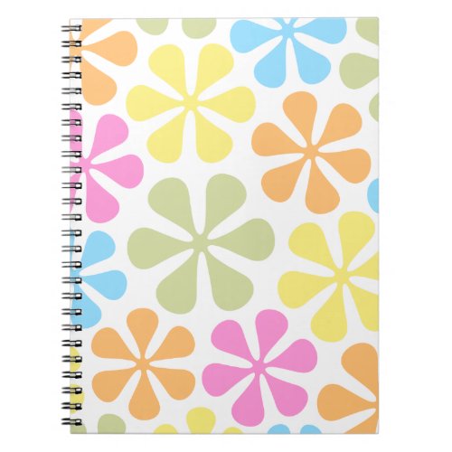 Abstract Flowers Bright Color Mix Notebook