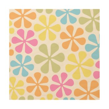 Abstract Flowers Bright Color Mix Wood Wall Decor by NataliePaskellDesign at Zazzle