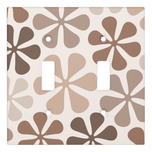 Abstract Flowers Brown Taupe Cream Light Switch Cover