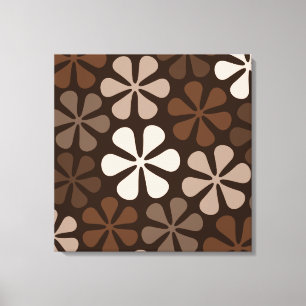 Abstract Flowers Browns & Creams Canvas Print