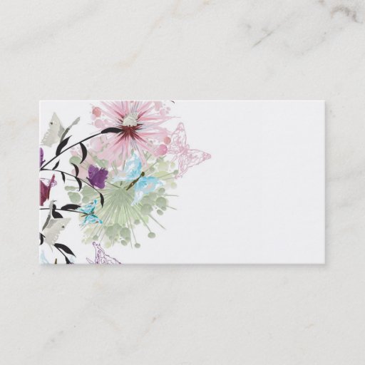 Customizable Abstract flowers Business Card