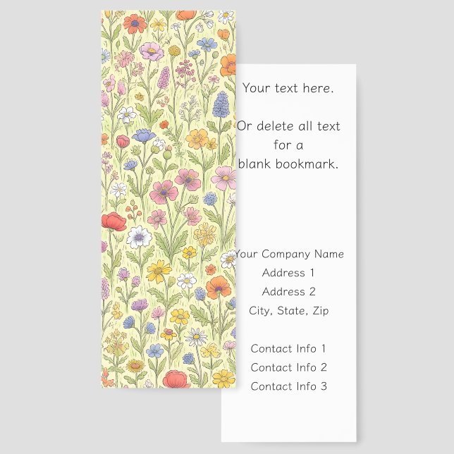 Abstract Flowers Business Promotional or Blank Bookmarks (Front & Back)