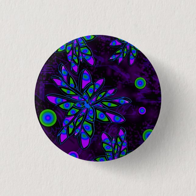 Abstract flowers button (Front)