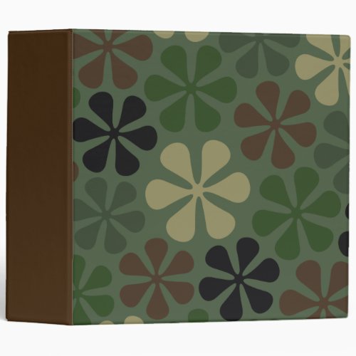 Abstract Flowers Camouflage 3 Ring Binder