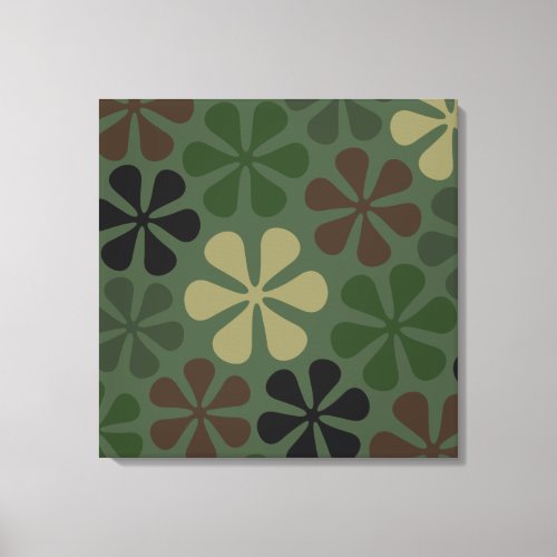 Abstract Flowers Camouflage Canvas Print