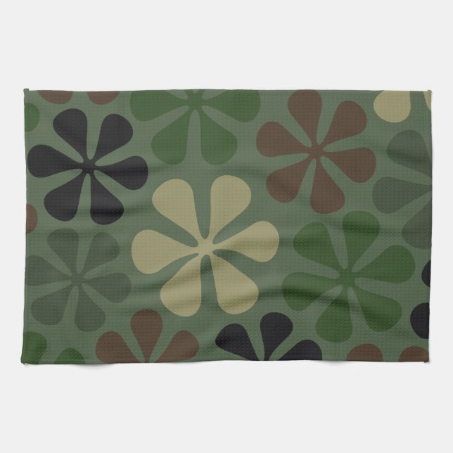 Abstract Flowers Camouflage Towel (Horizontal)