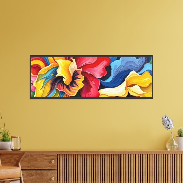 Abstract Flowers -  Canvas Print (Insitu(LivingRoom))