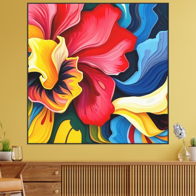 Abstract Flowers -  Canvas Print (Insitu(LivingRoom))