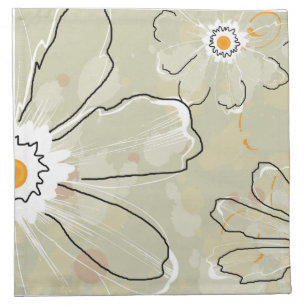 Abstract Flowers Cloth Napkin 12"