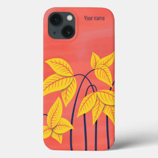 Abstract Flowers Coral Floral Geometric Name iPhone 13 Case