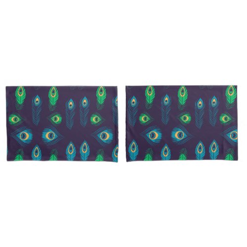 Abstract Flowers Design Blue Green Yellow Pillow Case