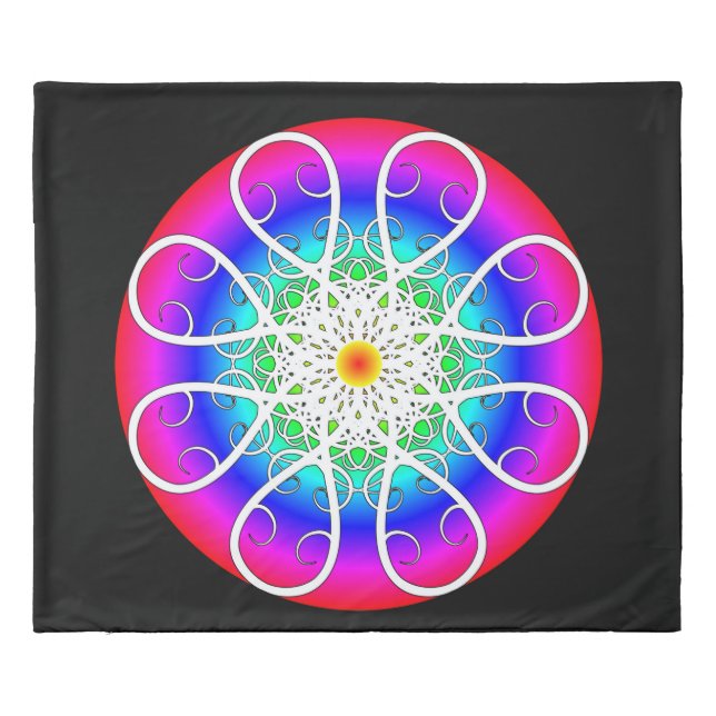 Abstract Flowers Duvet Cover (Back)