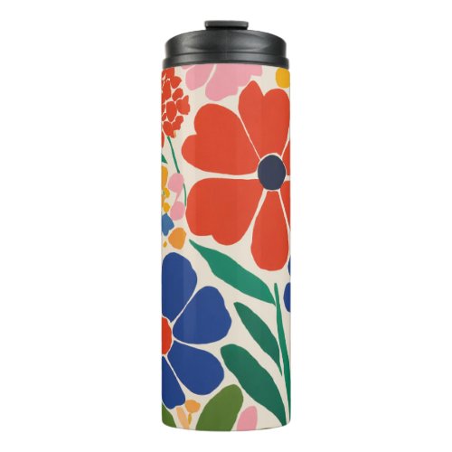 Abstract Flowers Floral Painting  Thermal Tumbler