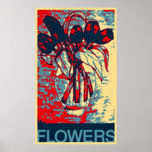 Abstract flowers in a Vase Poster