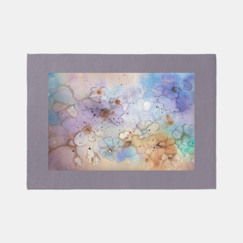 Abstract flowers in pastel colors 5x7 rug