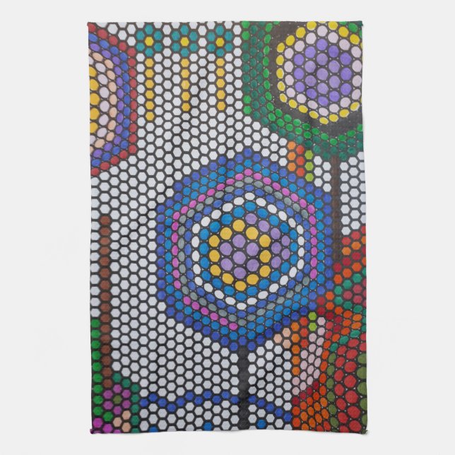 Abstract Flowers Kitchen Towel (Vertical)