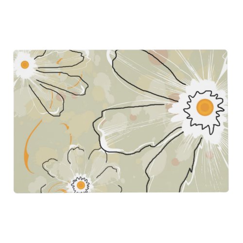 Abstract Flowers Laminated Placemat