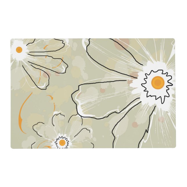 Abstract Flowers Laminated Placemat (Front)