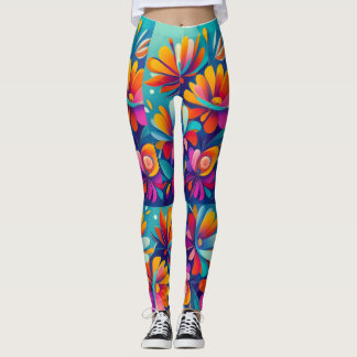 Abstract flowers Leggings