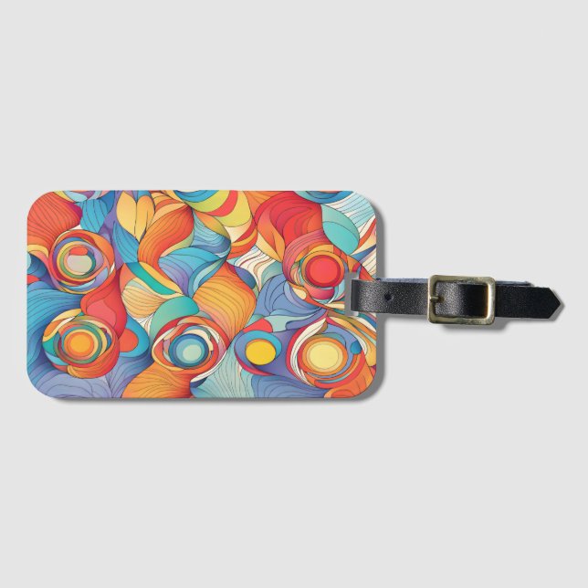 Abstract Flowers Luggage Tag (Front Horizontal)