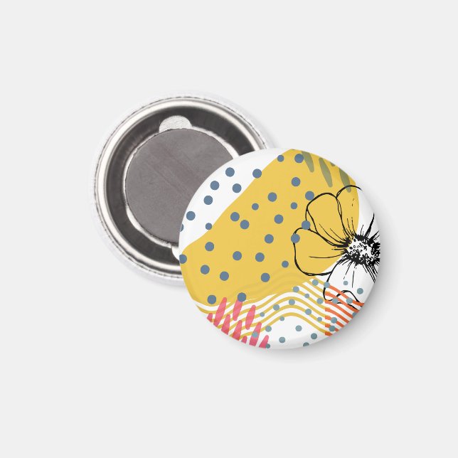 abstract flowers magnet (Front/Back)