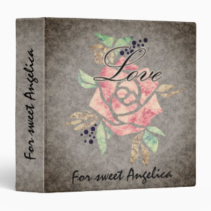 Abstract flowers modern floral modern tile grunge 3 ring binder