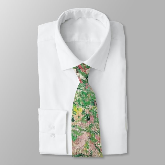 Abstract flowers neck tie (Tied)