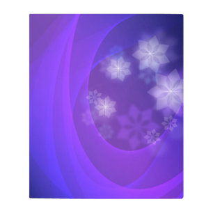 Abstract Flowers On Folded Indigo Background Metal Print