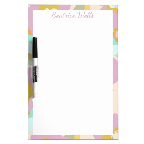 Abstract Flowers  Pastel Lilac Floral Pattern Dry Erase Board