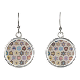 Abstract Flowers Pattern Earrings