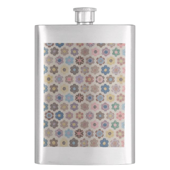 Abstract Flowers Pattern Flask (Front)