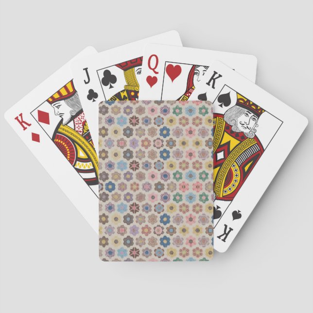 Abstract Flowers Pattern Poker Cards (Back)