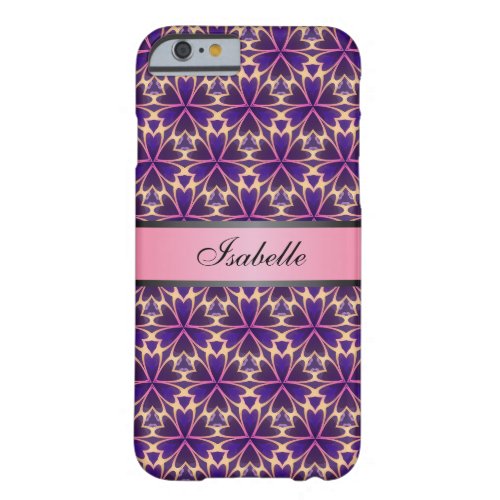 Abstract Flowers Pink Personalized Name v2 Barely There iPhone 6 Case