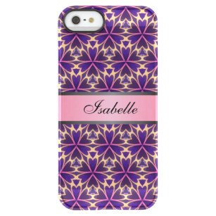 Abstract Flowers Pink Personalized Name v2 Permafrost iPhone SE/5/5s Case