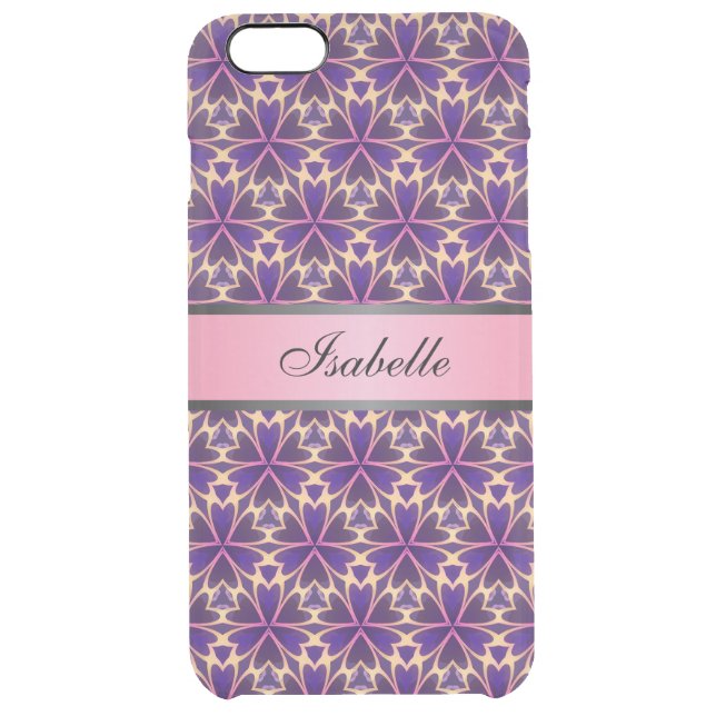 Abstract Flowers Pink Personalized Name v2 Uncommon iPhone Case (Back)