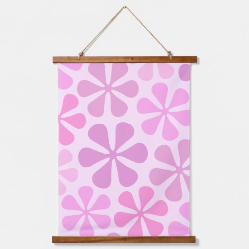 Abstract Flowers Pinks Hanging Tapestry