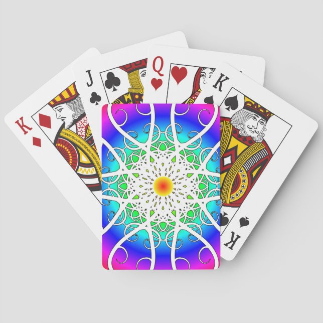 Abstract Flowers Poker Cards (Back)