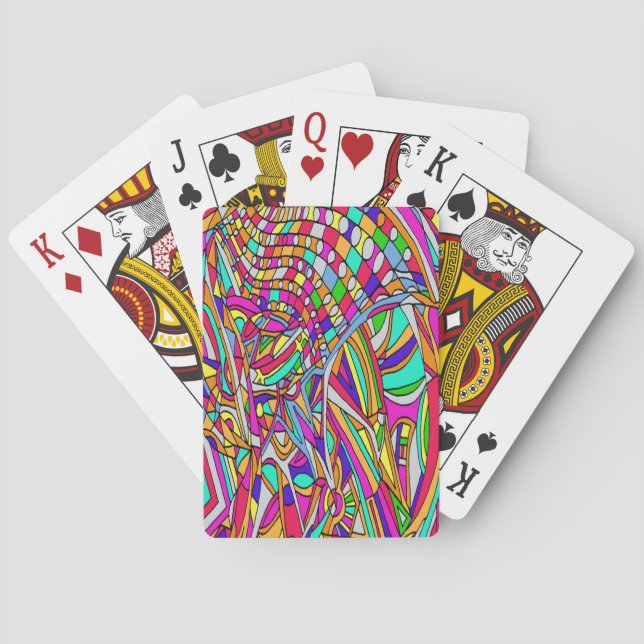 Abstract Flowers Poker Cards (Back)