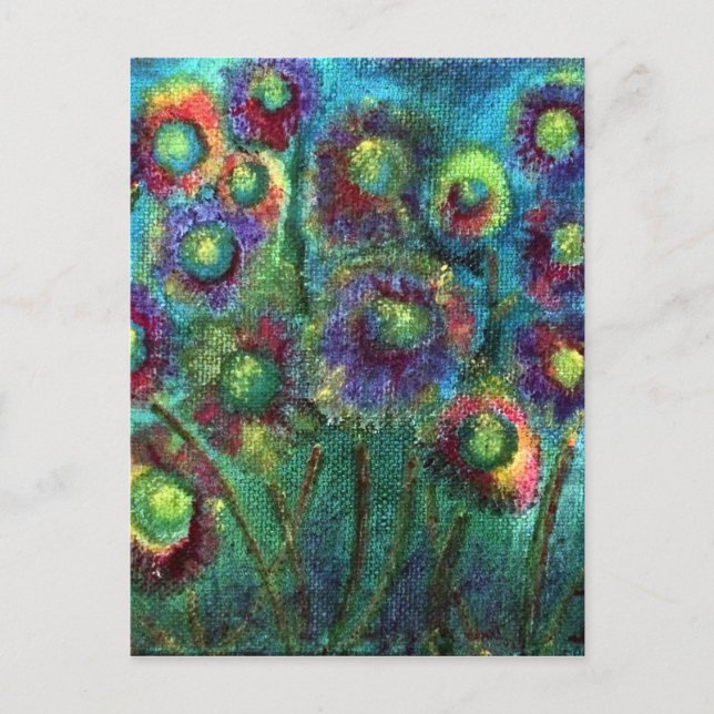 Abstract Flowers Postcard (Front)
