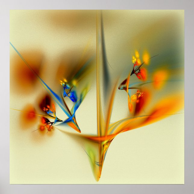 Abstract Flowers Poster (Front)