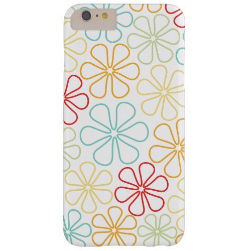 Abstract Flowers Red Yellow Orange Lime Teal White Barely There iPhone 6 Plus Case
