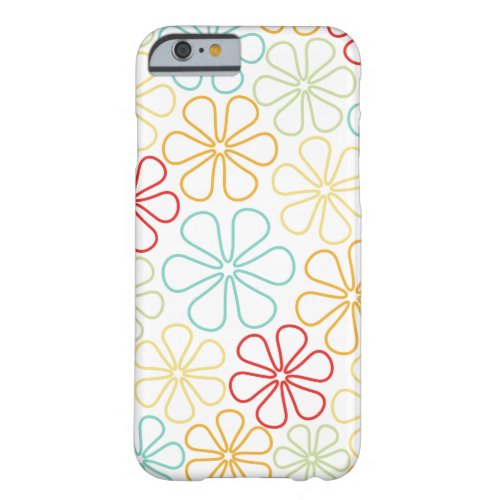 Abstract Flowers Red Yellow Orange Lime Teal White Barely There iPhone 6 Case