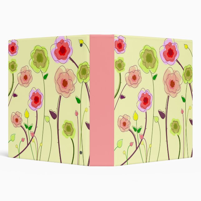 Abstract Flowers School Binder (Background)