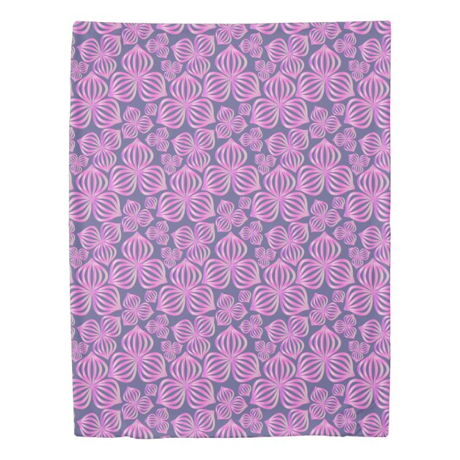 abstract flowers seamless pink blue + your ideas duvet cover (Front)