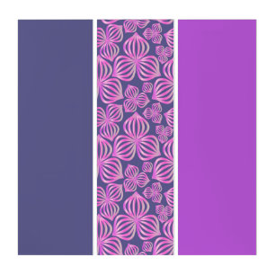 abstract flowers seamless pink blue + your ideas triptych