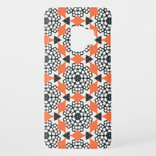 Abstract Flowers Simple Geometric Vintage Case_Mate Samsung Galaxy S9 Case