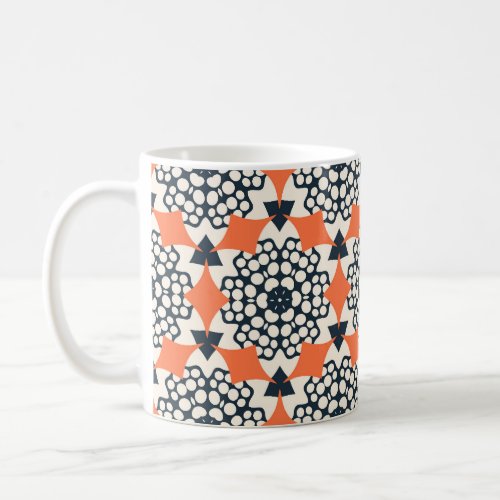 Abstract Flowers Simple Geometric Vintage Coffee Mug